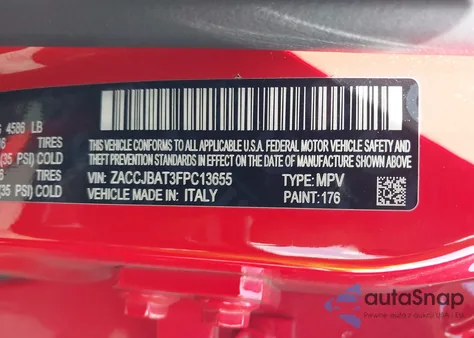 2015 Jeep Renegade Sport from USA, damaged, VIN ZACCJBAT3FPC13655